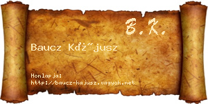 Baucz Kájusz névjegykártya